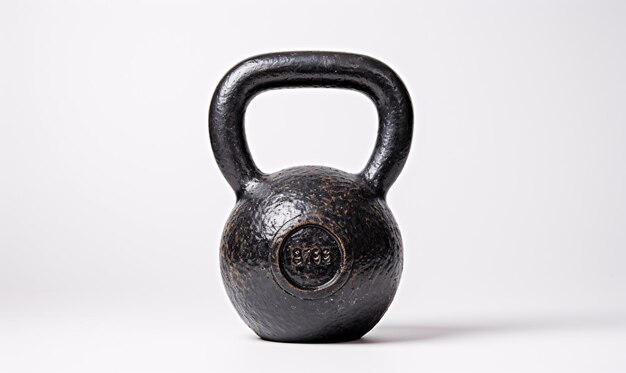 un kettlebell nero su uno sfondo bianco