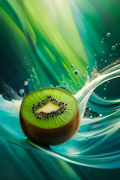 Un kiwi è nell'acqua ed è nell'aria.