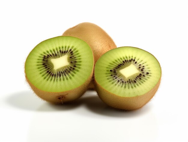 Un kiwi fresco su uno sfondo bianco