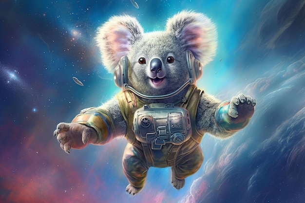 Un koala in tuta spaziale