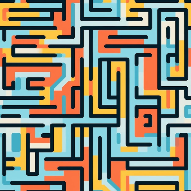 Un labirinto colorato con le lettere z.