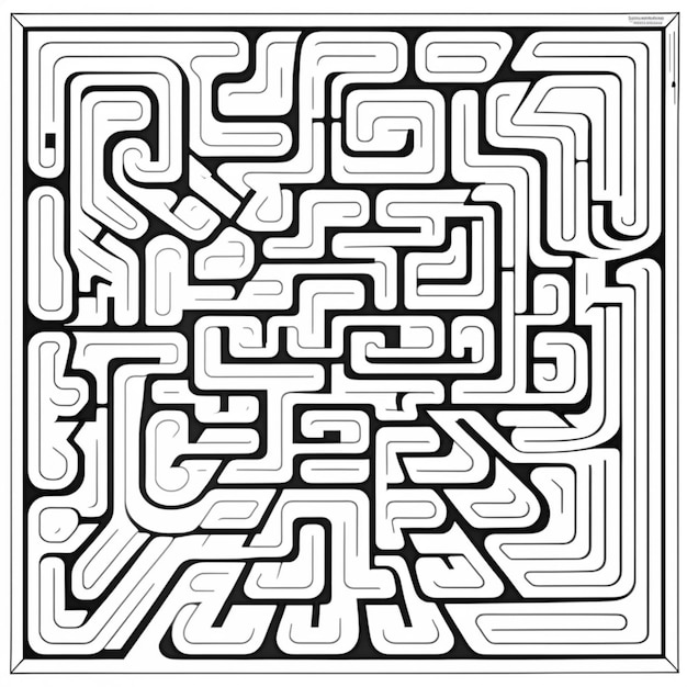 un labirinto in bianco e nero con un'auto al centro dell'intelligenza artificiale generativa