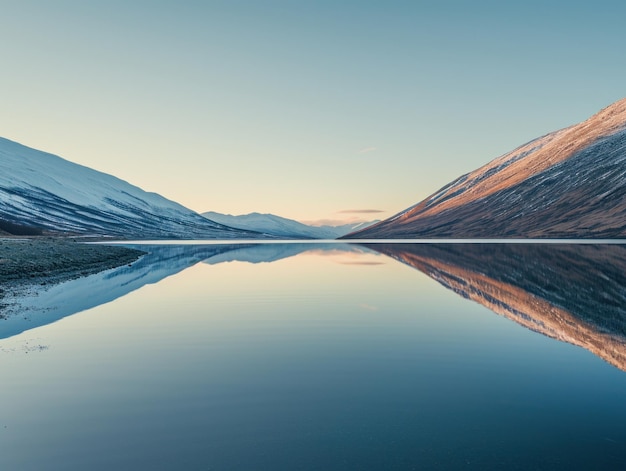 Un lago con le montagne sullo sfondo