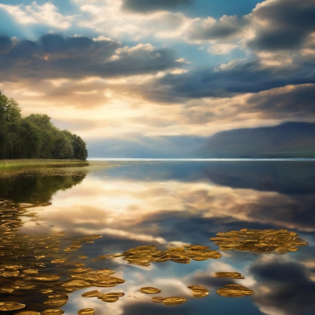 Un lago senziente riflette le emozioni del cielo quando le nuvole infuriano la sua superficie si agita con le tempeste