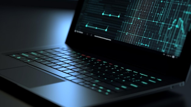 Un laptop con la parola razer sullo schermo