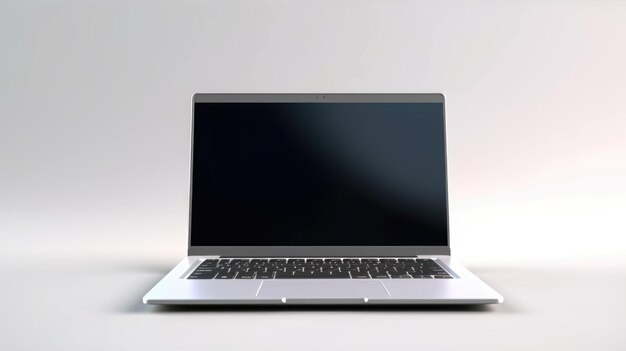 Un laptop con uno schermo nero con la scritta macbook sullo schermo