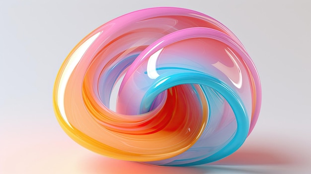 Un lecca-lecca arcobaleno è una ciotola di vetro colorato su uno sfondo bianco.