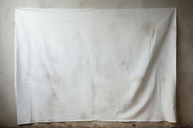 un lenzuolo bianco è steso su un muro che dice "la parola".
