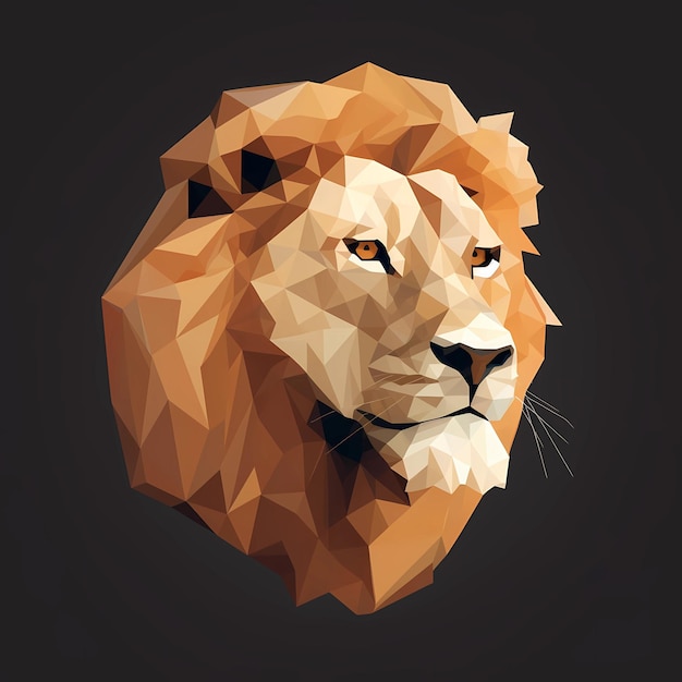 Un leone artistico low poly per i tuoi progetti creativi