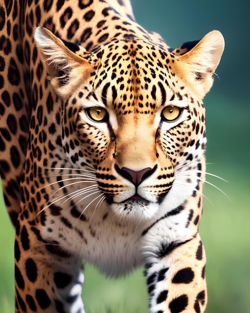 Un leopardo con un motivo in bianco e nero