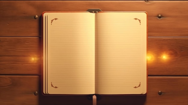 Un libro aperto a una pagina che dice "la parola diario"