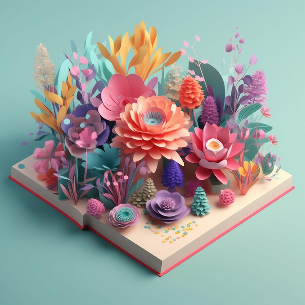 Un libro che ha dei fiori sopra