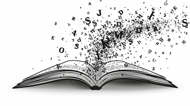 un libro con le lettere f e le lettere f b e b e b sono scritte sulla pagina