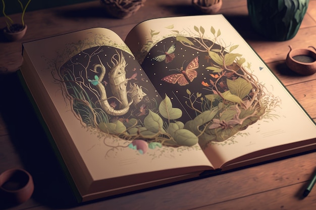 Un libro con magiche illustrazioni che prendono vita dando vita alle storie che raccontano