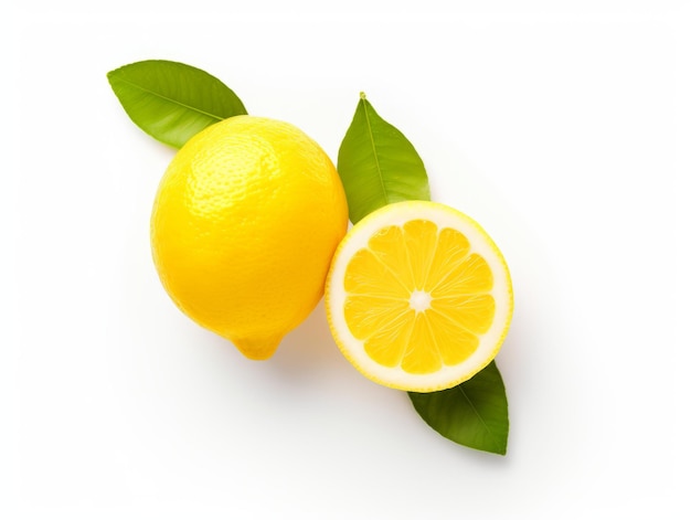 un limone e un limone su uno sfondo bianco