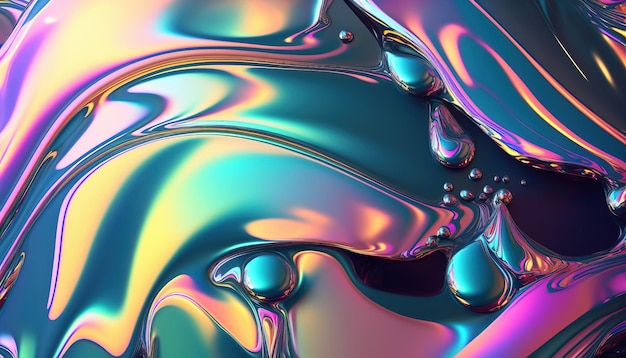 Un liquido colorato con sopra una goccia d'acqua