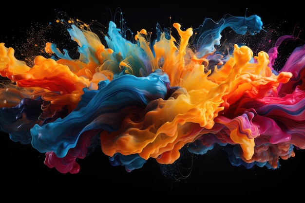 un liquido colorato nell'aria