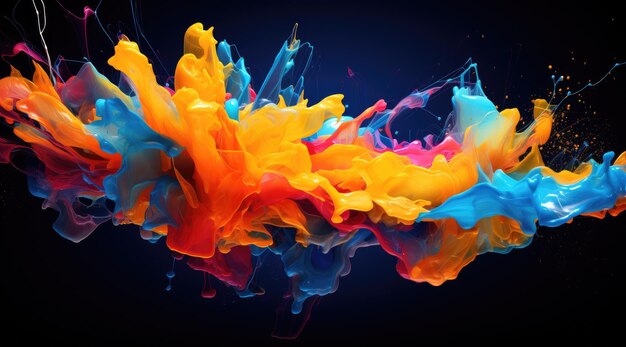 Un liquido colorato nell'aria