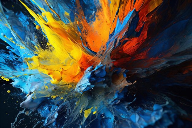 Un liquido colorato viene spruzzato nell'aria