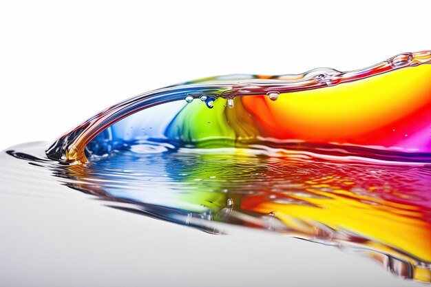 Un liquido colorato viene versato in una pozza d'acqua.