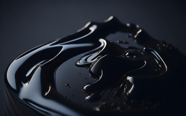 Un liquido nero e oro su sfondo scuro