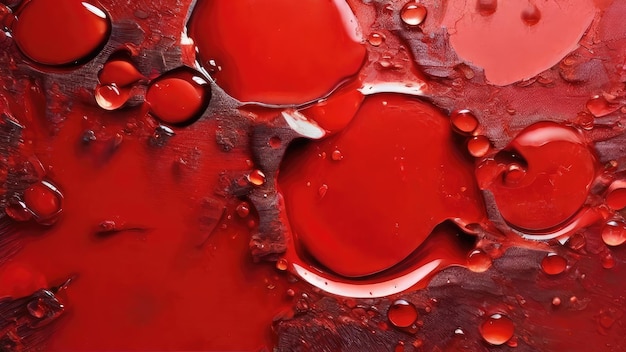 un liquido rosso con la parola gelatina