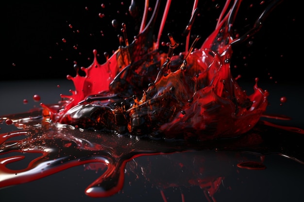 Un liquido rosso viene versato nell'aria.