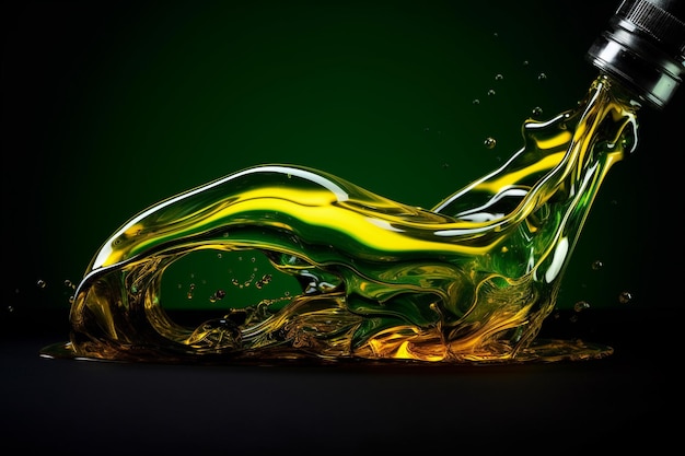 Un liquido verde viene versato in un bicchiere