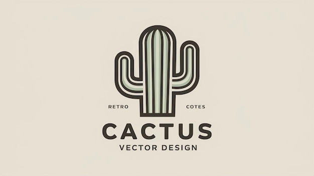 un logo cactus verde con un disegno di cactus su di esso