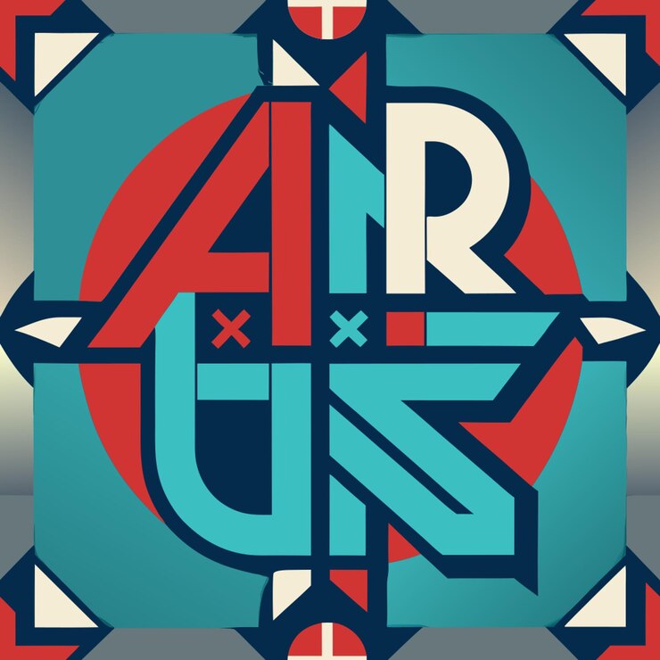 Foto un logo colorato con la parola aria sopra
