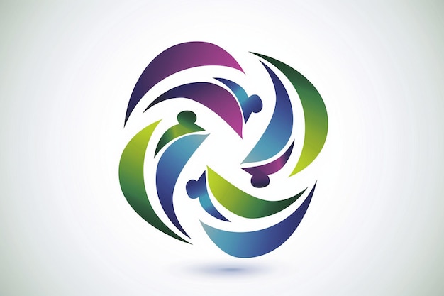 un logo colorato con un cerchio di persone al centro