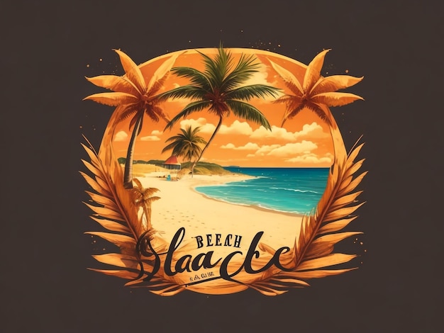 Un logo di design per maglietta per la spiaggia
