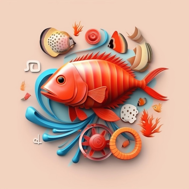 Un logo di pesce di mare