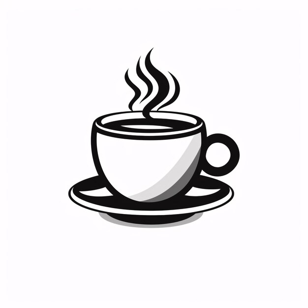 un logo in bianco e nero di una tazza di caffè