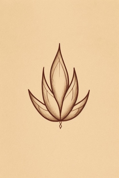Un logo marrone con sopra un fiore di loto
