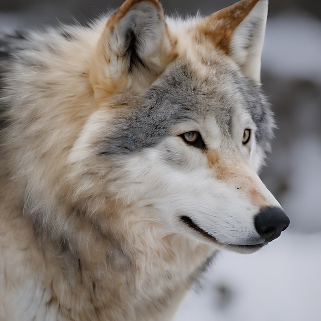 un lupo che ha una macchia di pelliccia sulla faccia