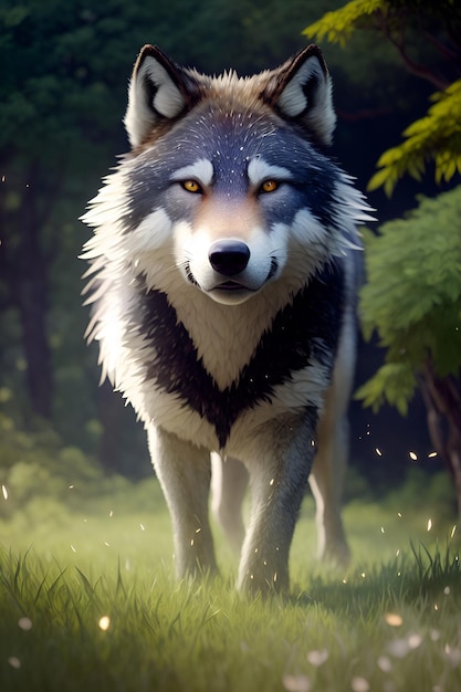 Un lupo nella foresta Lupo Ritratto Fauna animale