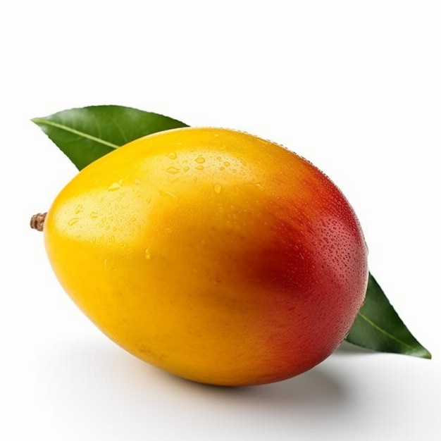 Un mango con sopra una foglia