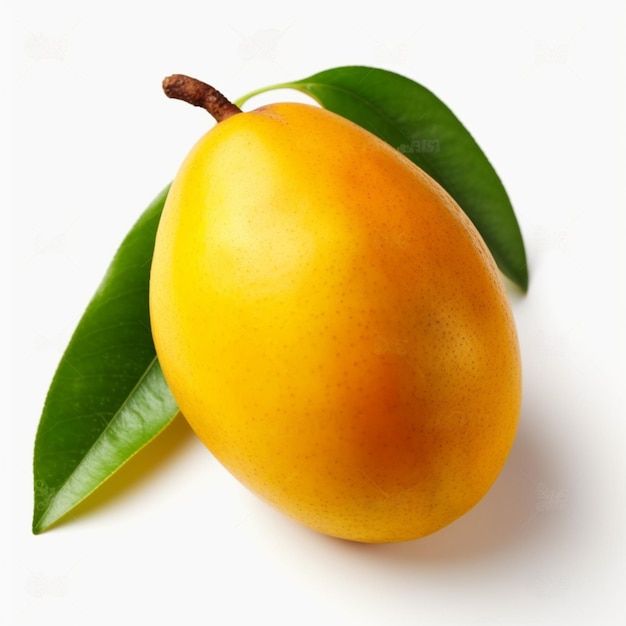 Un mango con una foglia che dice mango sopra