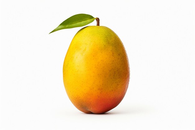 Un mango da vicino isolato su uno sfondo bianco frutti organici naturali esotici