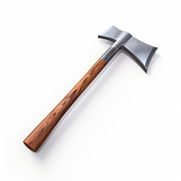 Un martello con una maniglia di legno e un maniglio di legno.