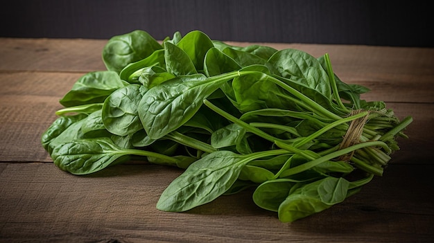 Un mazzetto di spinaci su un tavolo