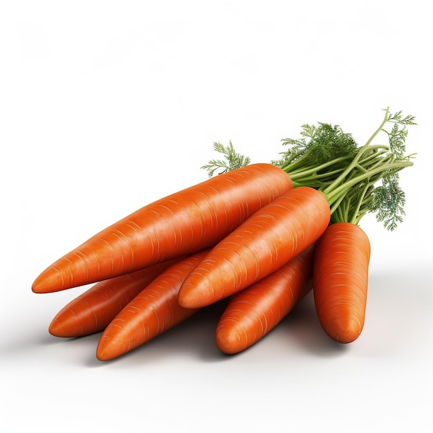 Un mazzo di carote con la parte superiore del gambo è etichettato come "la parola carota".