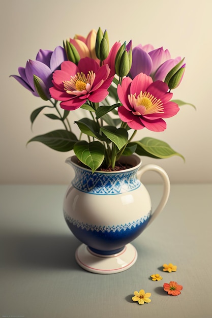 Un mazzo di fiori colorati ornamento creativo decorazione sfondo semplice carta da parati
