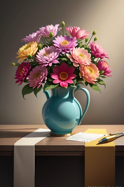 Un mazzo di fiori colorati ornamento creativo decorazione sfondo semplice carta da parati