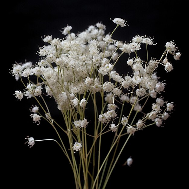 Un mazzo di fiori con fiori bianchi al centro