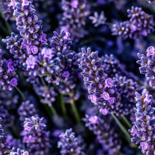 Un mazzo di fiori di lavanda con l'angolo in alto a sinistra che mostra l'angolo in alto a destra.