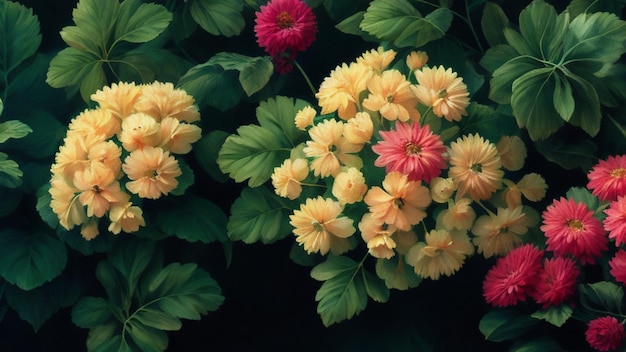 Un mazzo di fiori gialli e rossi