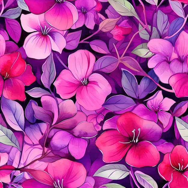 Un mazzo di fiori rosa e viola su uno sfondo viola