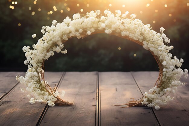 Un mazzo di fiori su un tavolo di legno